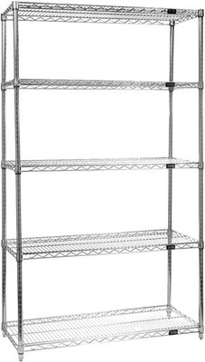 Quantum Storage Systems - Wr54-1842c-5 - Wire 5 Shelf Starter Kit Chrome 54in