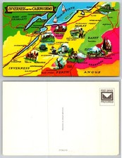 Vintage Map Postcard Inverness and the Cairngorms Scotland Illustrated