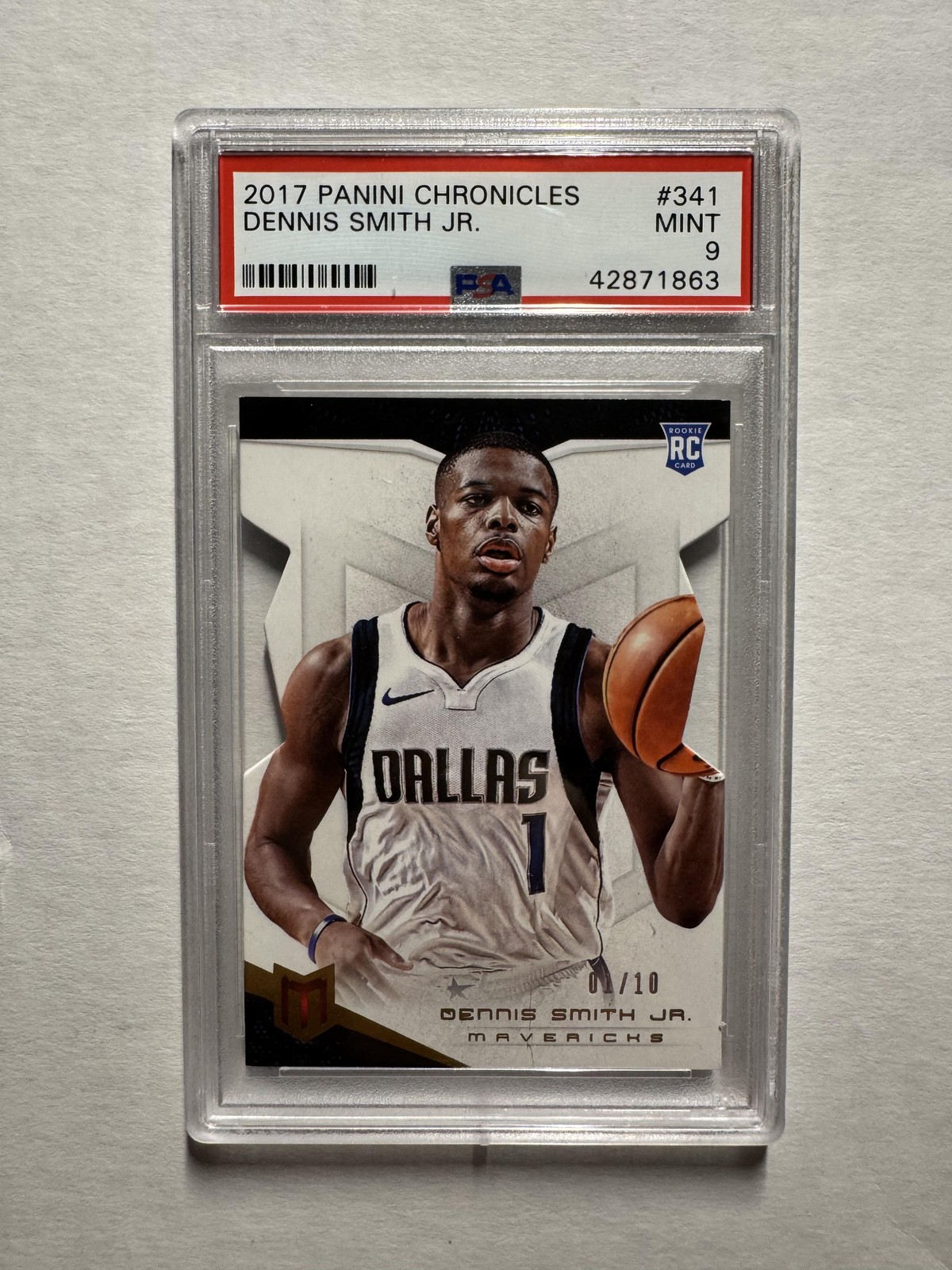 Dennis Smith Jr. 2017 Panini Chronicles #341 Momentum Rookie Card RC /10 PSA 9