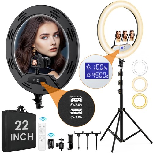 Ring Light Bulb Rack 22in Large Ring Light with Stand,512pcs Bulbs Big Ring Light with 75 ...