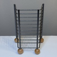 Wire Metal CD Rack Stand Holder Storage Retro Atlantic Mini Tower 8” Holds 12