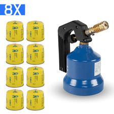 ZMC Gasbrenner Bunsenbrenner Lötlampe Lötbrenner Gasanzünder + 8 Gaskartuschen