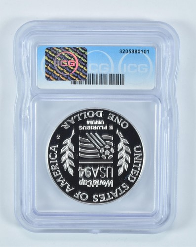 1994-S World Cup Soccer Commemorative Silver Dollar PR70 DCAM ICG *8016 - Picture 2 of 5