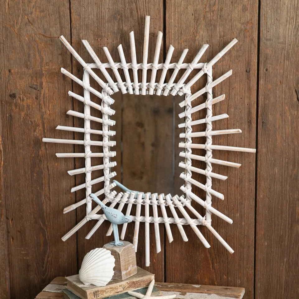 Coastal Farmhouse Calypso Sunburst Rattan Wall Mirror - image 1 of 1
