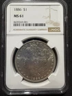 1886-P Morgan Silver Dollar NGC MS61 - Philadelphia Mint - BU MS61