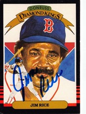 Jim Rice autographed baseball card 1985 Donruss Diamond Kings #15 Boston Red Sox