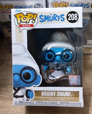 Pop! Asia Smurfs Funko Pop - Brainy Smurf in Pop Protector Official Sticker #208