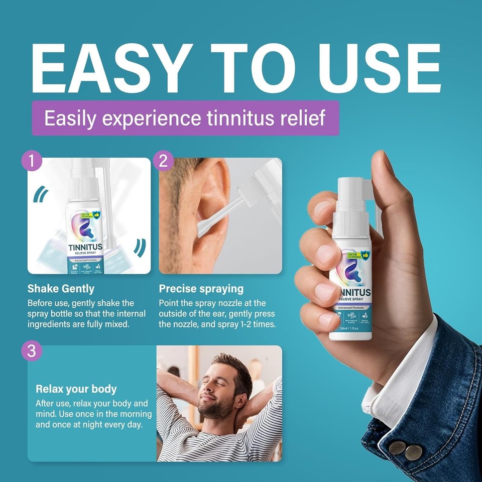 Stop Ringing Ear Drop Tinnitus Relief Spray Ear Ringing Drops Natural Treatment Stop Noise ...