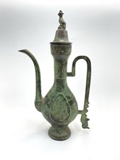 Chinese Bronze Verdigris Ritual Wine Ewer Pitcher Antique