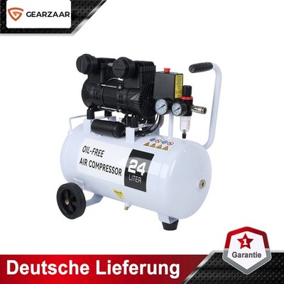 24L Druckluftkompressor Ölfrei 220 L/min 230 Volt Wasserabscheider 1,5 PS 69 dB