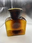 Blenko 2006  384 Root beer Brown Glass Water bottle 8.25” Tall 6.25” Wide