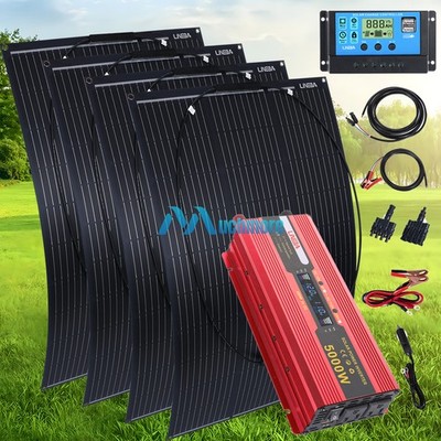 Portable Power Station 200W 400W Mono Solar Panel Kit with 5000W Power Inverter