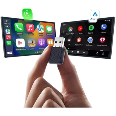 Wireless CarPlay Android Auto Adapter, Mini Stick, OTA Upgrade, Bluetooth, USB