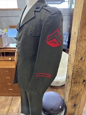 その他 50s USMC dress jaket U.S. Marine Corps Dress Green Uniform 1970s Vintage Jacket Shirt