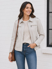 Pendleton Utility Jacket Beige Womens Sz 6 Cotton Blend Military Phone Pocket