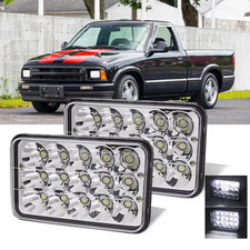 For Chevrolet S10 1995 1996 1997 Pair 4x6 Led Headlights Hilo Sealed Beam Dot
