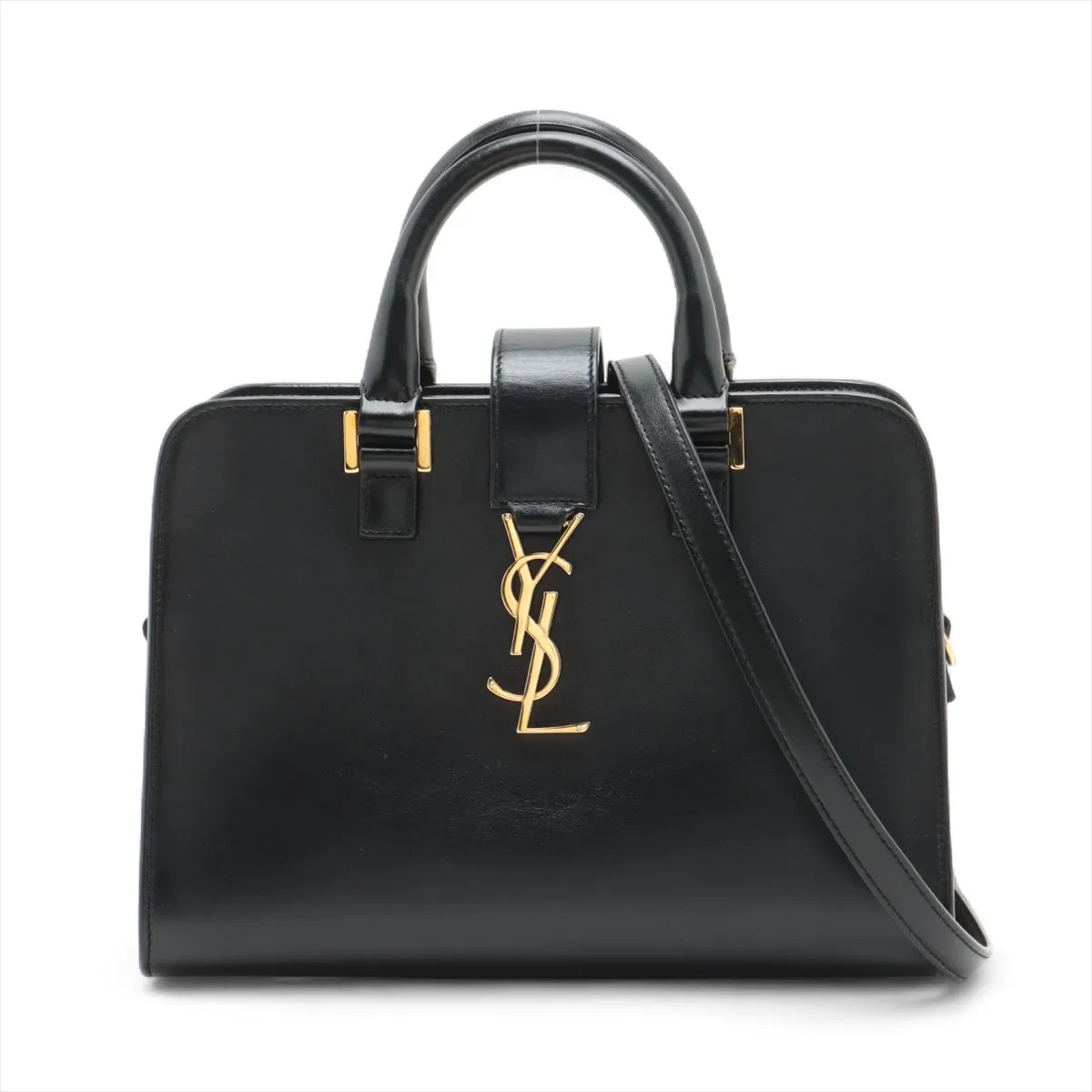 Borsa a mano Saint Laurent Paris Navy Cabas in pelle a 2 vie nera 472466