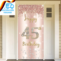 45. Geburtstag Frauen Deko, Happy 45 Birthday Door Banner RoséGold, 45. Geburtst