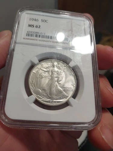 Walking Liberty Silver Half Dollar NGC Graded MS62 90% Historical Silver Coin