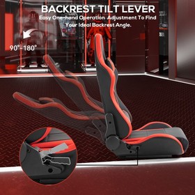 Supllueer Racing Simulator Cockpit With Red Seat & TV Stand Fit Logitech G920