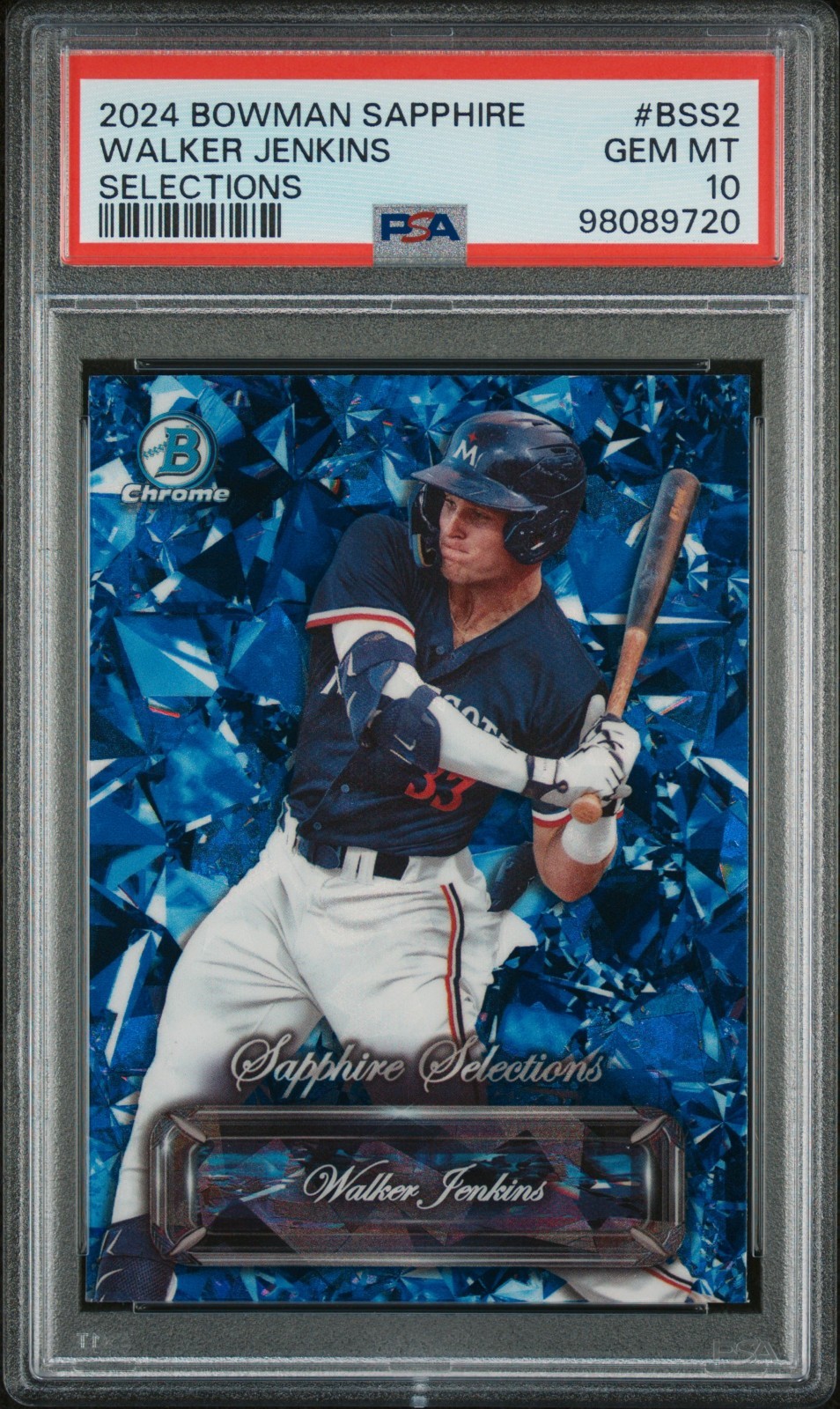 2024 Bowman Sapphire Selections Walker Jenkins #BSS-2 PSA 10 | Twins