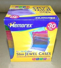 NEW High Quality Memorex 30-pack Slim CD Jewel Case 5.2mm -5 Colors, FREE SHIP