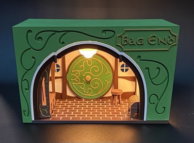 3D Printed Lord Of The Rings Hobbit Hole Bookshelf Decoration.