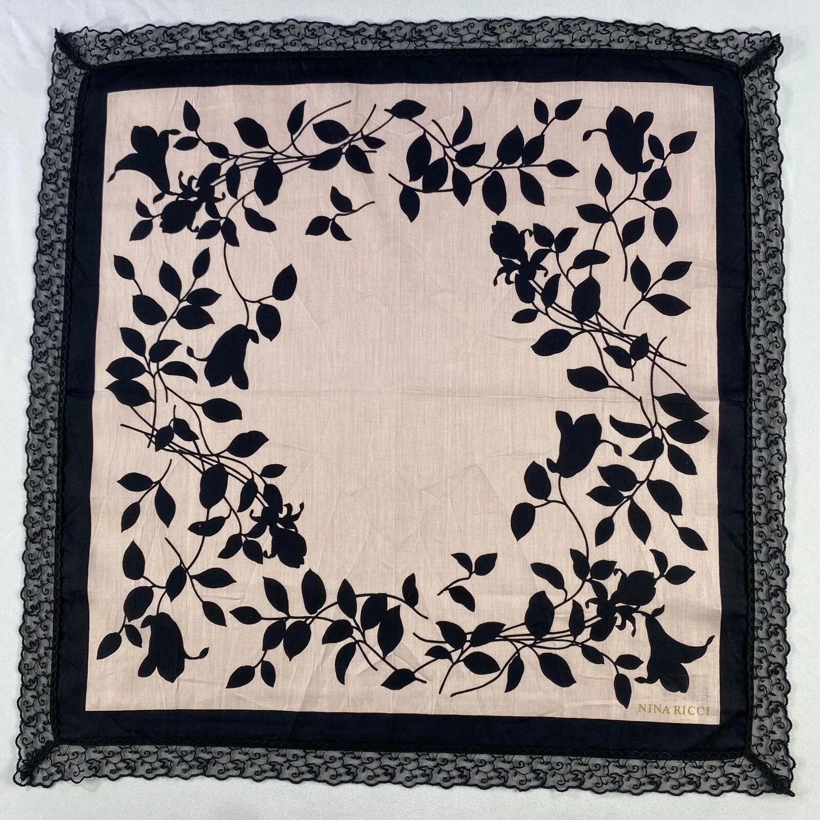 Vintage Nina Ricci Handkerchief Pocket Square Bandana Neckerchief
