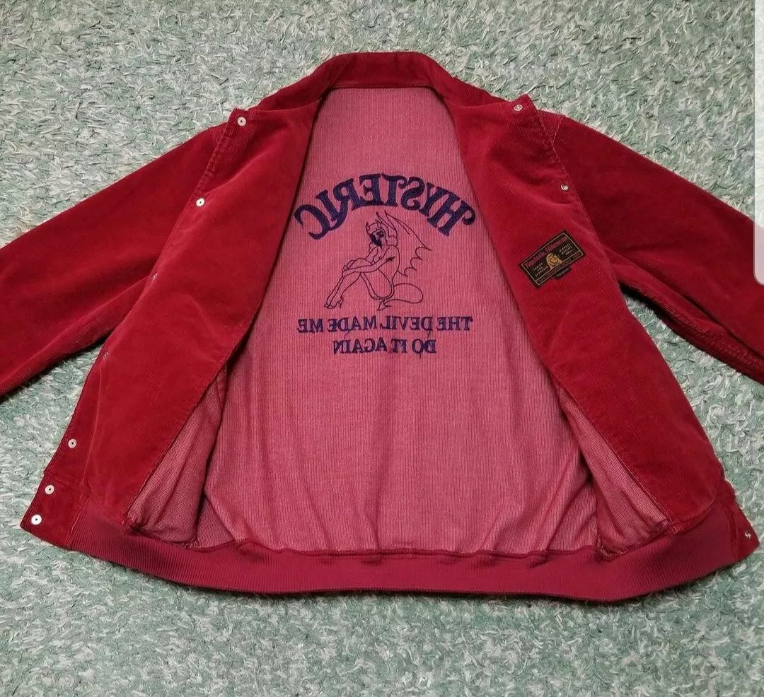 Hysteric Glamour DEVIL MADE ME DO IT embroidered collared stadium jacket  HTF EUC