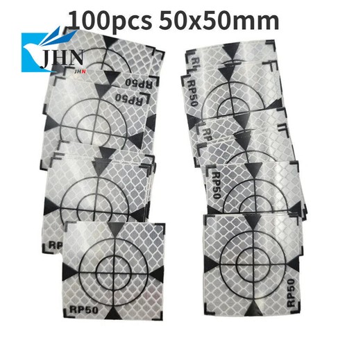 100pz Foglio Riflettore Misura 60x60mm 20/30/40/50/60/80/100mm per Stazione Totale - Foto 13 di 20