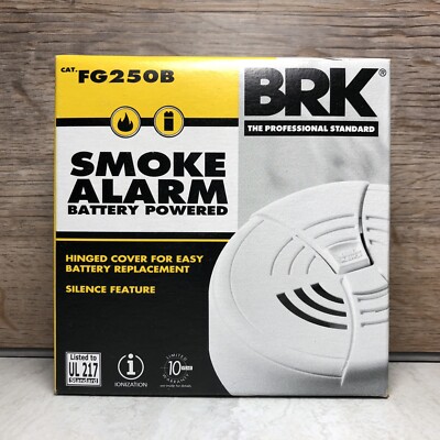 BRK FG250B Dual Ionization Smoke Alarm with 9-volt Battery