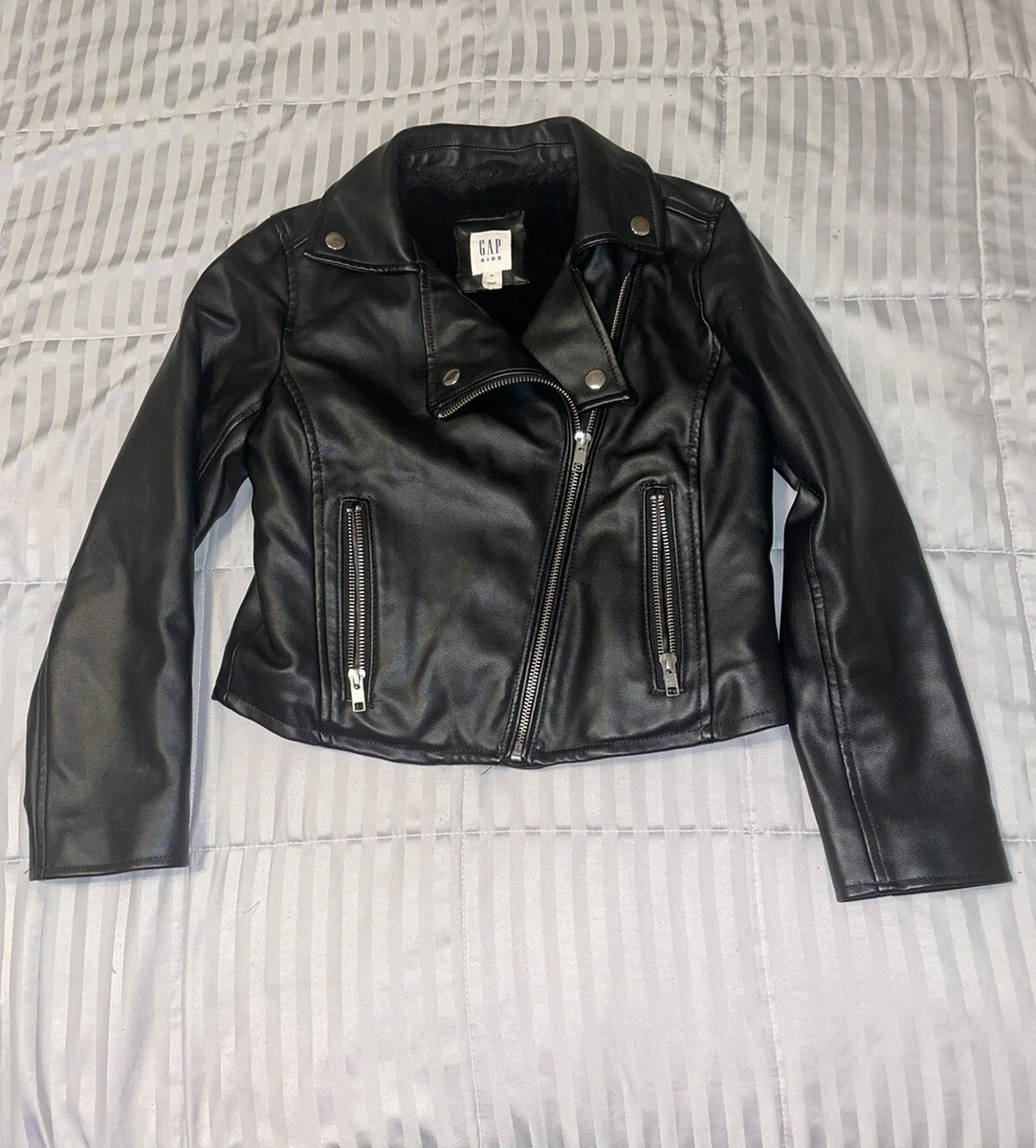 Gap kids leather deals jacket