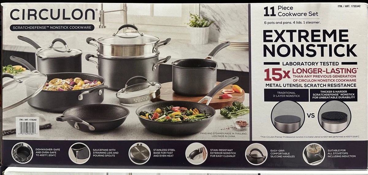 Circulon A1 Series with Scratchdefense 11 Piece Extreme Non-Stick Cookware  Set