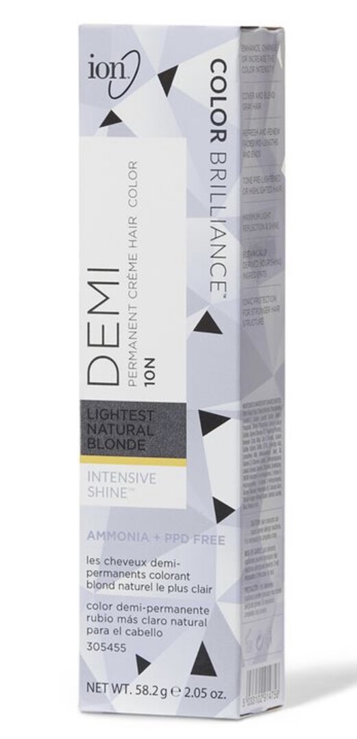 ION COLOR BRILLIANCE Lightest Natural Blonde Demi Permanent Hair Color 10N