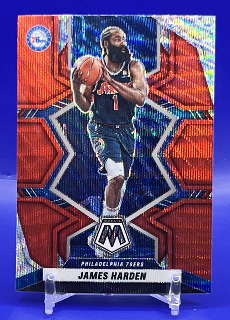 James Harden 2021-22 Panini Mosaic Red Wave Prizm #27 76ERS