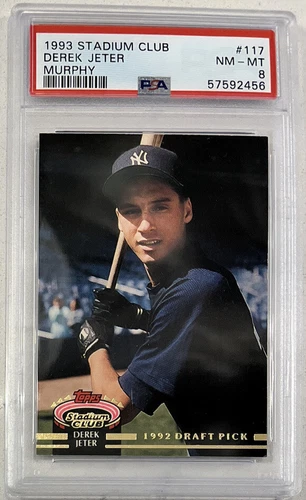 1993 Stadium Club Derek Jeter Murphy #117 New York Yankees, PSA 8 NM-MT ,(B193)
