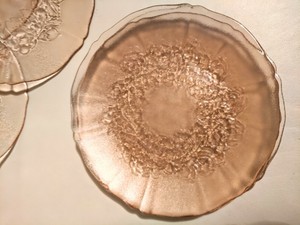 Rosaline Floral Pink Glass Set Of 4 Luncheon Plates 7 5 Vintage Arcoroc France Ebay