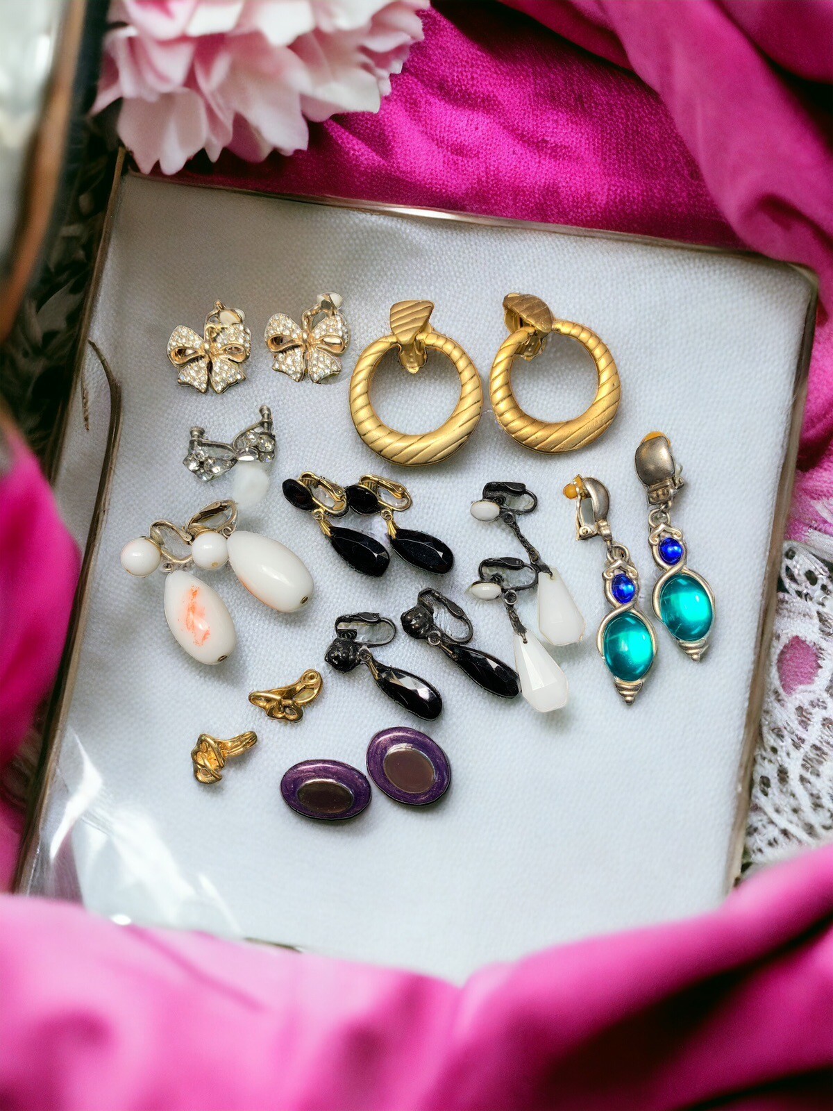 Wearable Vintage Clip Earring Lot 10 Pairs Assorted 40s50s Era Profiles eBay