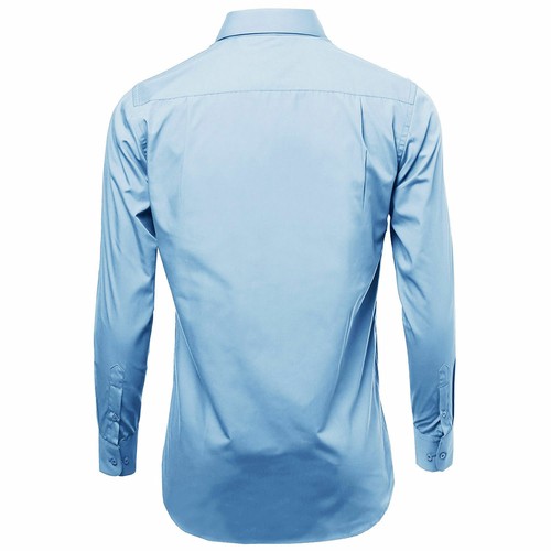 Herren Knopfleiste formelles Kleid Shirt Langarm einfarbig normale Passform - Bild 40 von 82