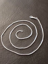 SHARP NEW 925 SILVER PLATED MEN'S WOMEN'S BOX CHAIN 1MM 24" FITS PENDANT