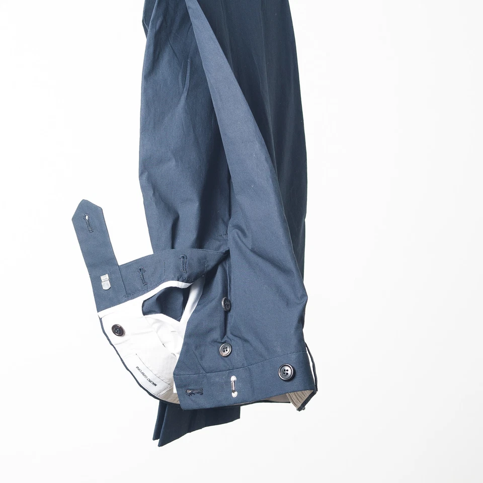 Chinos MAURO GRIFONI azul marino plisados de algodón para hombre EU54 Foto 4 de 4