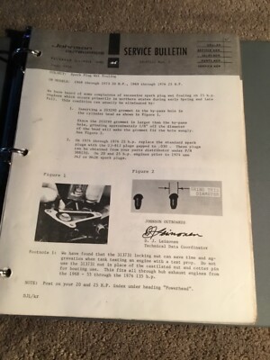 1964 1965 66 67 68 69 1970 71 72 73 74 JOHNSONS OUTBOARDS SERVICE BULLETINS 