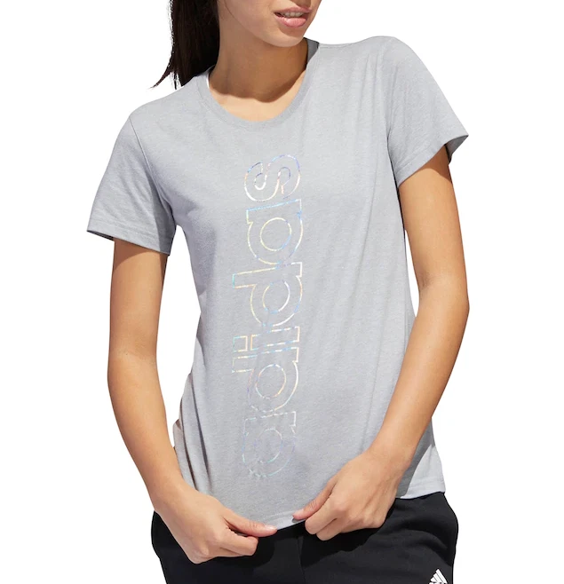 adidas T Shirt Womens XS Climalite Training Short Sleeve Crew Tee Grey Glow