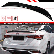 FOR 20-2025 NISSAN SENTRA V3 STYLE GLOSS BLACK HIGH KICK DUCKBILL TRUNK SPOILER