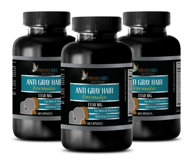 Hair Growth Formula - ANTI GRAY HAIR COMPLEX - Keratin+Biotin 3 Bottle 180 Caps