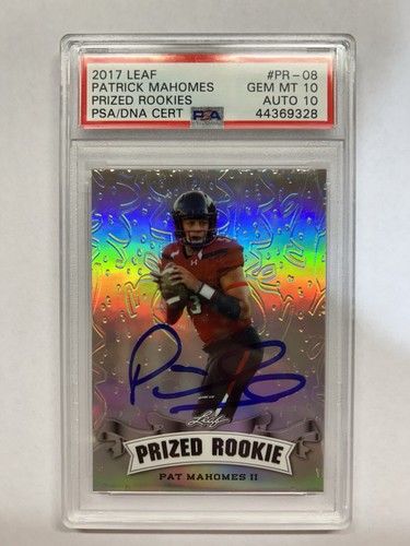 2017 Patrick Mahomes Leaf Prized Rookies Silver Refractor PSA10 Auto 10 POP 1 🔥