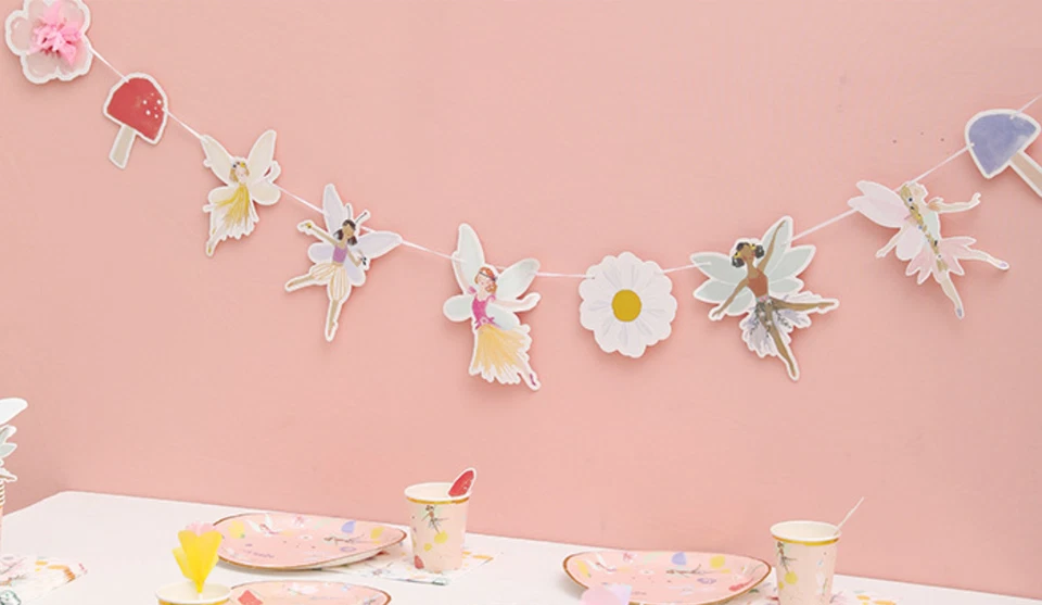 Beautiful Fairy Garland Floral Daisy Birthday Party Bunting Flag Decoration - Изображение 4 из 4