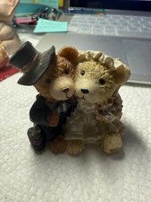Teddy Bear Bride  Groom Wedding Couple Figurine