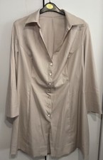 Flare Hand Made Tailored Shirt Dress Size 10 Cream