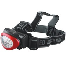 Headlamp Ultra Bright 10 LED Light w/ Pivoting Head, 3 Mode Switch, Strobe Lo Hi